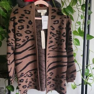Saltwater LUXE Brown Black Animal Print Cardigan